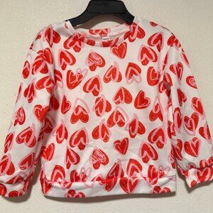 Kids Heart Patterned Sweatshirt
